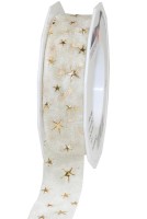 Weihnachtsband-CANADA, creme: 25mm breit / 20m-Rolle Weihnachtsband-CANADA, creme: 25mm breit / 20m-Rolle