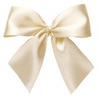 Fertigschleifen aus doppelseitigem Satinband, creme mit 2 Flügeln: 25 Stück in Klarsicht-Box. Maße: von Flügel zu Flügel: ca. 10 cm Fertigschleifen aus doppelseitigem Satinband, creme mit 2 Flügeln: 25 Stück in Klarsicht-Box. Maße: von Flügel zu Flügel: ca. 10 cm