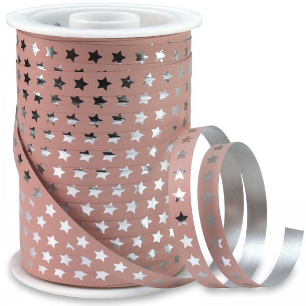 Polyband: CHRISTMAS-STAR: 10mm/100m-Rolle, altrosa