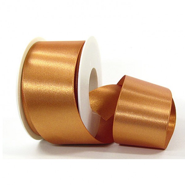 Satinband-SINFINITY, caramel: 50mm breit / 25m-Rolle, mit feiner Webkante