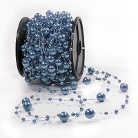 Perlenschnur, stahlblau - 8mm breit / 20m-Rolle Perlenschnur, stahlblau - 8mm breit / 20m-Rolle
