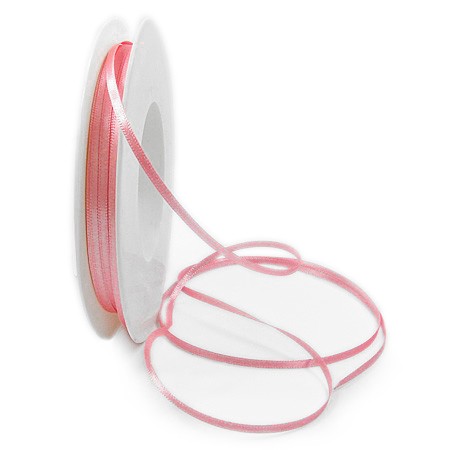 Satinband SINFINITY, rosa: 3mm breit / 50m-Rolle, mit feiner Webkante.