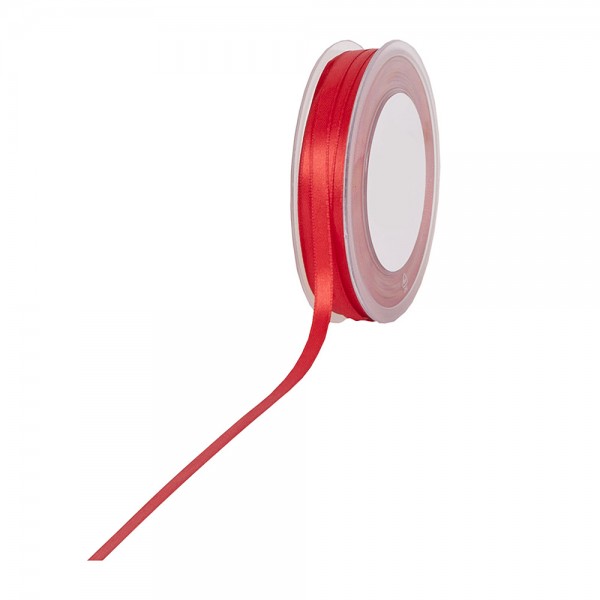 Satinband SIMPEL, rot: 6 mm breit / 50 Meter, mit einfacher schlichter Webkante.