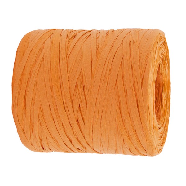 PAPER-Raffia-Bast, orange: 5mm breit / 200m-Rolle