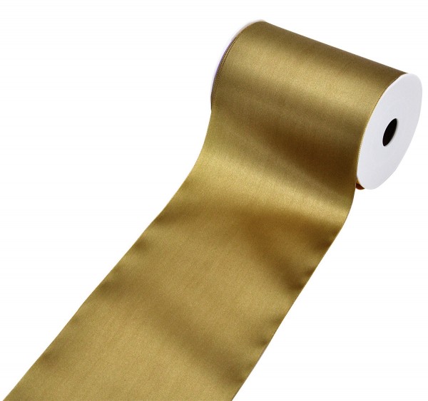 Satinband-Tischband, gold: 150 mm breit / 25 Meter, mit Webkante