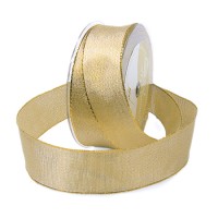 Goldband "BROKAT": 38mm breit / 25m-Rolle, mit Drahtkante. Goldband "BROKAT": 38mm breit / 25m-Rolle, mit Drahtkante.
