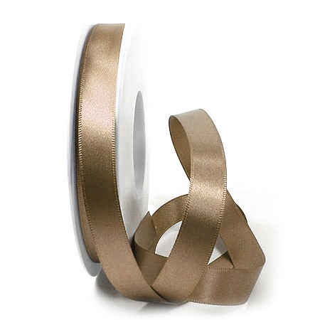 Satinband-SINFINITY, bronze: 15mm breit / 25m-Rolle, mit feiner Webkante