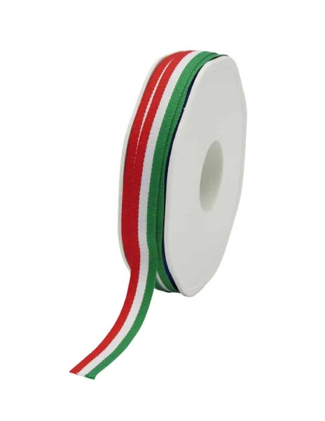 Nationalband ITALIEN: 10mm x 25m, grün-weiss-rot