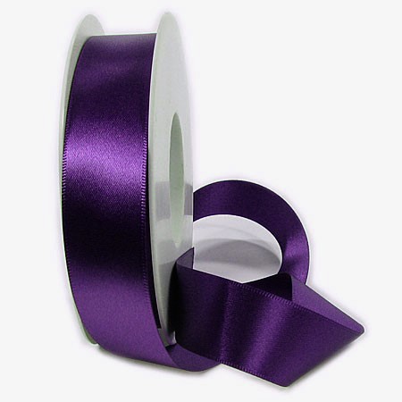 Satinband: 25mm breit / 25m-Rolle, violett