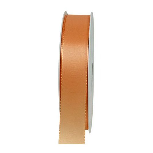 Taftband, apricot: 25mm breit / 50m-Rolle, mit feiner Webkante.