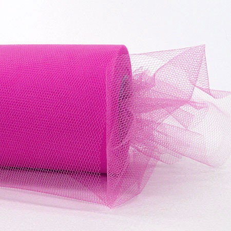 Tüllband, 100mm breit / 50m-Rolle, pink