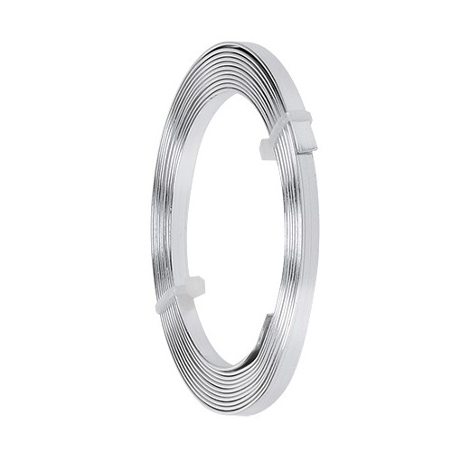 Aluminium-Flachdraht: ca. 5mm x 1mm - 10m-Ring: silber (21)