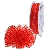 Ziehschleifenband VENEDIG: 25mm breit / 25m-Rolle, rot Ziehschleifenband VENEDIG: 25mm breit / 25m-Rolle, rot