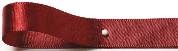 Satinband-PREMIUM, weinrot: 15mm breit / 25m-Rolle, mit feiner Webkante