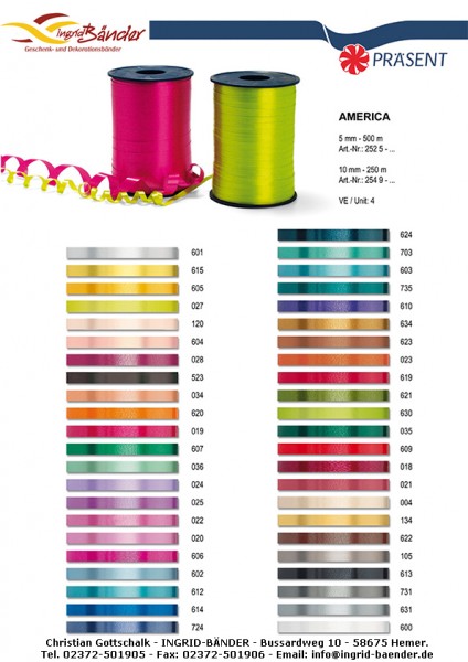 Ringelband, farbig: 5mm breit / 500m-Rolle