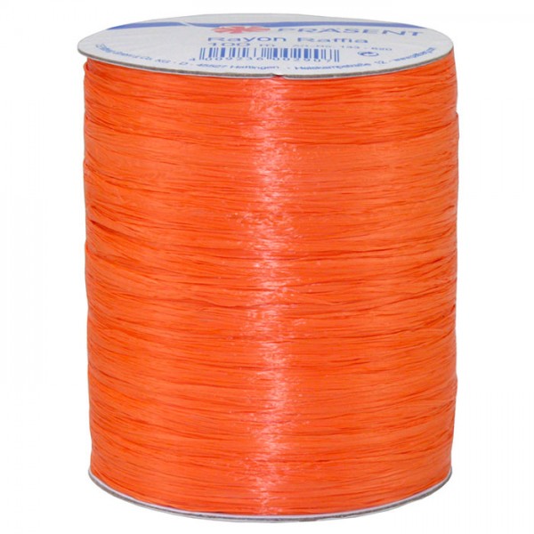 Raffia - RAYON, Bindebast: 5mm breit / 100m-Rolle, orange