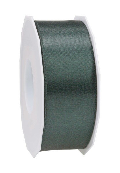 Satinband, tannengrün: 40mm breit / 25m-Rolle, mit feiner Webkante