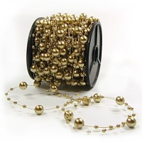 Dekoperlen, gold - 8mm breit / 15m-Rolle. Dekoperlen, gold - 8mm breit / 15m-Rolle.