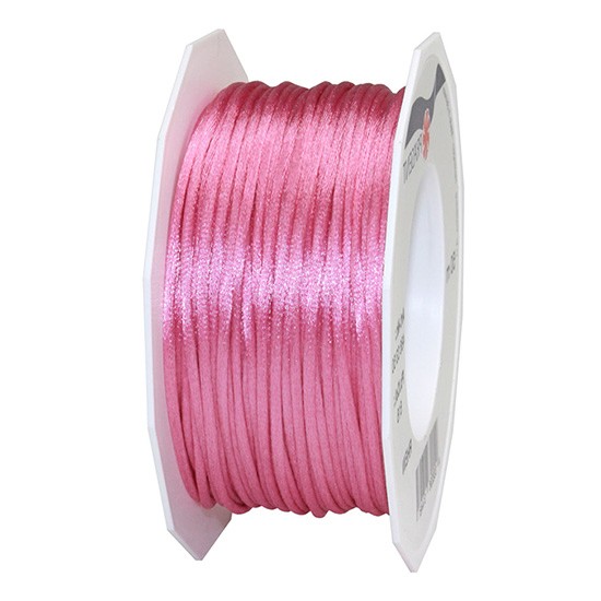 Satinkordel-RHEIN, pink: 3 mm breit - 50-Meter-Rolle