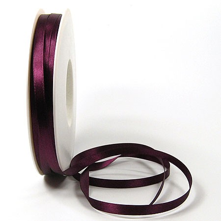 Satinband-SINFINITY, aubergine: 6mm breit / 50m-Rolle, mit feiner Webkante