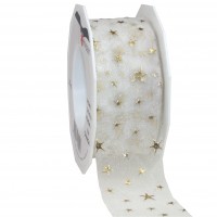 Weihnachtsband-CANADA, creme: 40mm breit / 20m-Rolle Weihnachtsband-CANADA, creme: 40mm breit / 20m-Rolle