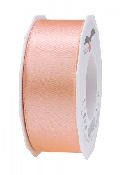 Satinband-PRÄSENT: 40mm breit / 25m-Rolle, apricot.