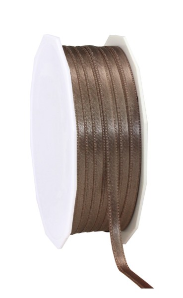 Satinband-PRÄSENT: 6mm breit / 50m-Rolle, taupe.