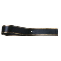 Satinband-EASY, nachtblau-gold: 10mm breit / 25m-Rolle, mit Lurex-Gold-Kante. Satinband-EASY, nachtblau-gold: 10mm breit / 25m-Rolle, mit Lurex-Gold-Kante.