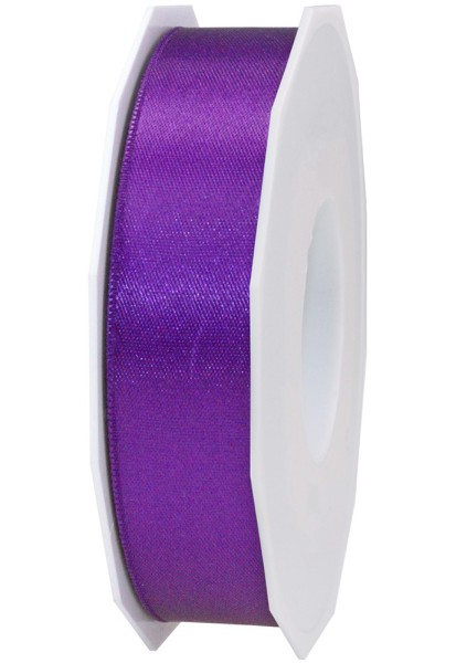 Satinband-PRÄSENT: 25mm breit / 25m-Rolle, violett.