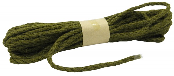 JUTE-Kordel, moosgrün: 5 mm breit - 10 Meter