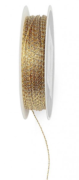 Binde-Kordel, gold: 1,3 mm Ø breit / 100-Meter-Rolle