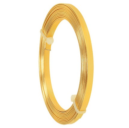 Aluminium-Flachdraht: ca. 5mm x 1mm - 10m-Ring: gelb (40)