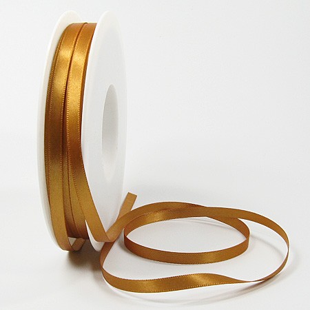 Satinband-SINFINITY, caramel: 6mm breit / 50m-Rolle, mit feiner Webkante.