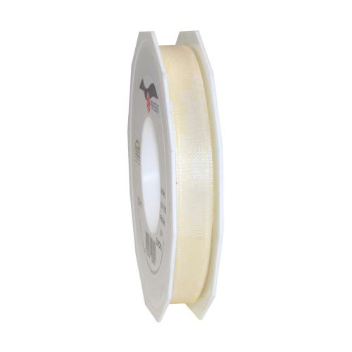 Taftband: 15mm breit / 50m-Rolle, creme.