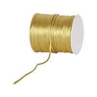 Satinkordel-Seidenkordel: 3mm Ø breit / 100m-Rolle, gold Satinkordel-Seidenkordel: 3mm Ø breit / 100m-Rolle, gold