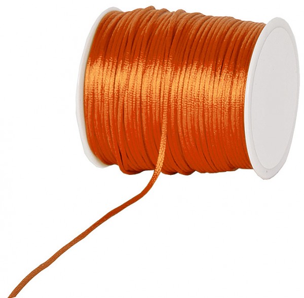 Satinkordel-Seidenkordel: 3mm Ø breit / 100m-Rolle, orange