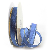 Organzaband-Magic: Royalblau-Gold, 15mm breit / 25m-Rolle. Organzaband-Magic: Royalblau-Gold, 15mm breit / 25m-Rolle.