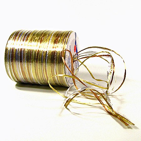 Raffia Pearl - Multi Bindebast, gold-bronze-kupfer-weiss - 50m-Rolle