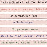 Ihre Namen und Daten auf hellrosanem Satinband: 15mm breit - 25m-Rolle Ihre Namen und Daten auf hellrosanem Satinband: 15mm breit - 25m-Rolle