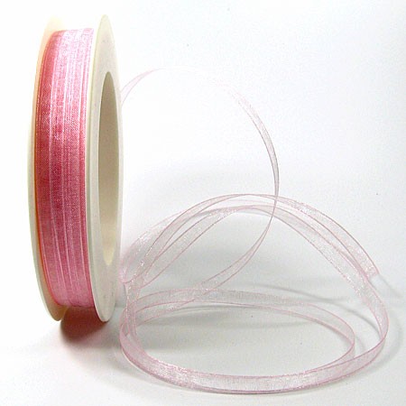 Organzaband: 5mm breit / 50m-Rolle, rosa: 12506005