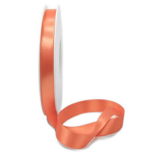 Satinband SINFINITY, apricot: 10mm breit / 25m-Rolle, mit feiner Webkante.