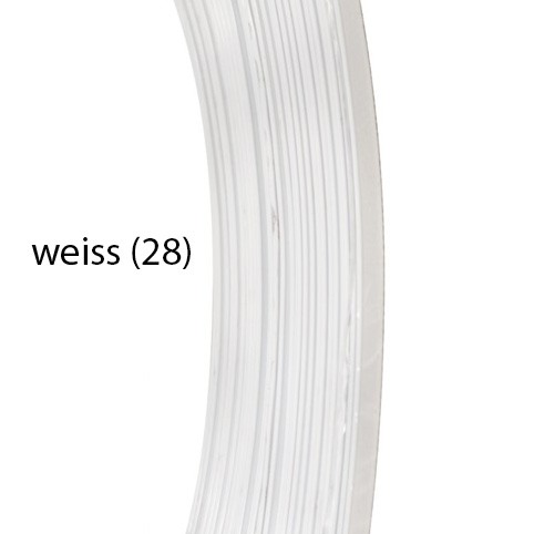Aluminium-Flachdraht: ca. 5mm x 1mm - 10m-Ring: weiss (28), lackiert