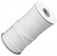 Gummiband 5mm breit / 100m-Rolle, weiß, 75% Polyester + 25% Lycra Gummiband 5mm breit / 100m-Rolle, weiß, 75% Polyester + 25% Lycra