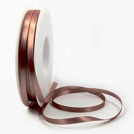 Satinband SINFINITY, bronze: 6mm breit / 50m-Rolle, mit feiner Webkante.