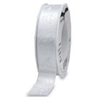 TAUFE-Dekorband: 25mm breit / 20m-Rolle, weiß TAUFE-Dekorband: 25mm breit / 20m-Rolle, weiß