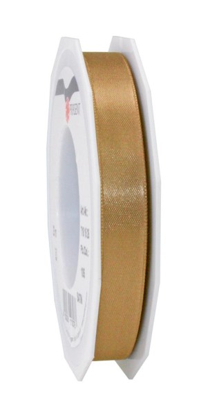 Satinband-PRÄSENT, gold: 25mm breit / 25m-Rolle, mit feiner Webkante.