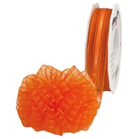 Ziehschleifenband VENEDIG: 25mm breit / 25m-Rolle, orange Ziehschleifenband VENEDIG: 25mm breit / 25m-Rolle, orange