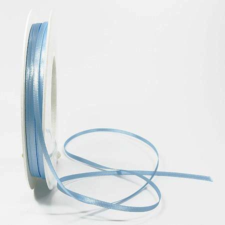Satinband SINFINITY, hellblau: 3mm breit / 50m-Rolle, mit feiner Webkante.