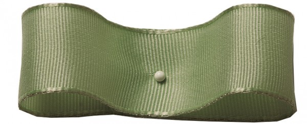 Seidenband mit Drahtkante, olivgrün: 38mm breit / 25 Meter