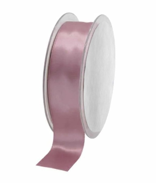 Satinband SIMPEL, altrosa: 25 mm breit / 25 Meter, mit schlichter Webkante.